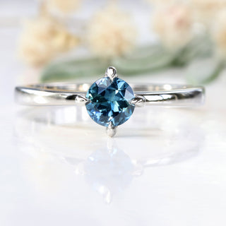 Custom Platinum Fair Trade Blue Sapphire Solitaire Engagement Ring