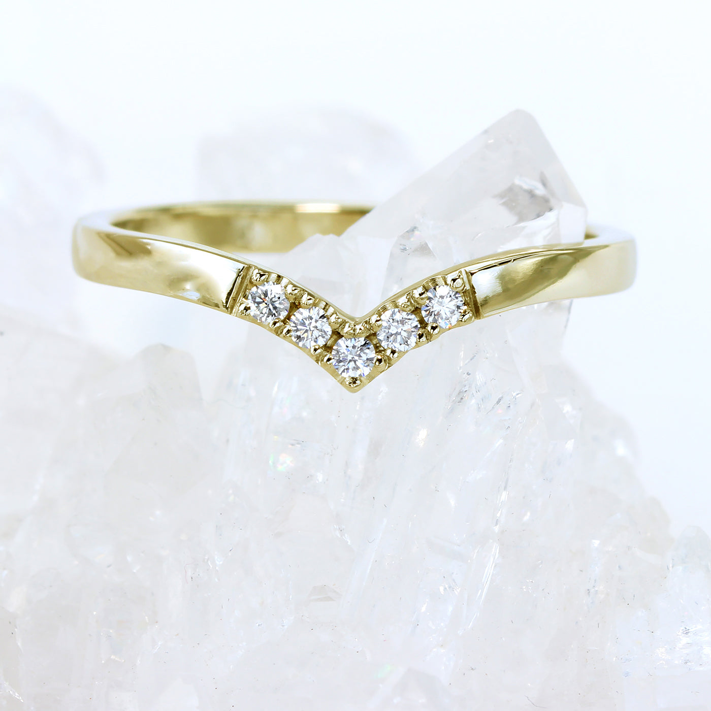 9ct White Gold Tanzanite & Diamond Wishbone Ring - Andrews The Jewellers