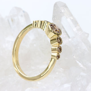 Custom 7 Stone Champagne Diamond Engagement Ring