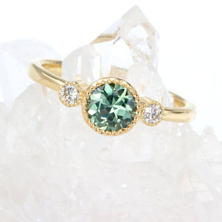 18ct Gold Parti Sapphire and Diamond Trilogy Engagement Ring