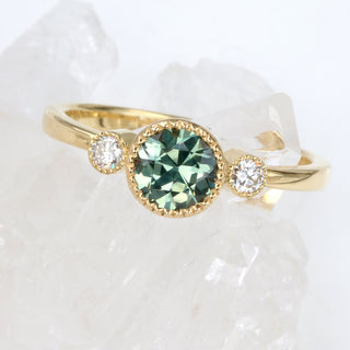 18ct Gold Parti Sapphire and Diamond Trilogy Engagement Ring