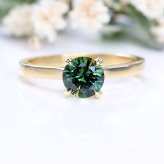 Custom 18ct Gold Parti Sapphire Solitaire Engagement Ring