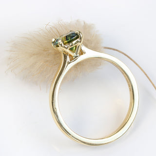 Custom 18ct Gold Parti Sapphire Solitaire Engagement Ring