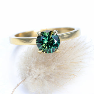 Custom 18ct Gold Parti Sapphire Solitaire Engagement Ring