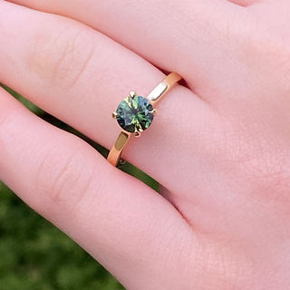 Custom 18ct Gold Parti Sapphire Solitaire Engagement Ring