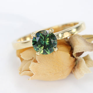 Custom 18ct Gold Parti Sapphire Solitaire Engagement Ring