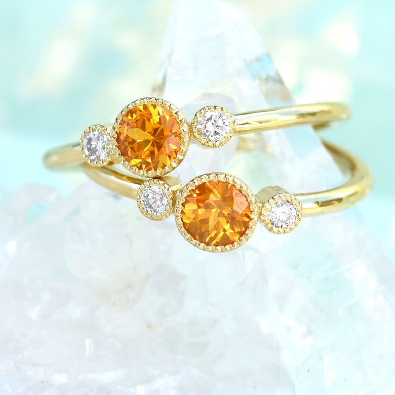 Gold Honey Yellow Sapphire Engagement Rings