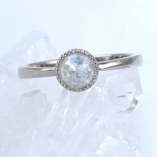 Custom 18ct White Gold Icy Diamond Solitaire Engagement Ring