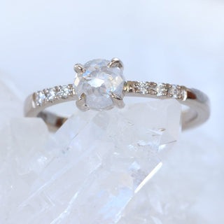 Custom 18ct White Gold Solitaire Diamond Pavé Engagement Ring