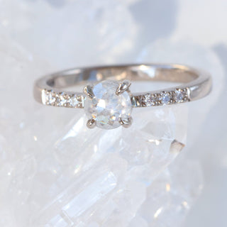 Custom 18ct White Gold Solitaire Diamond Pavé Engagement Ring