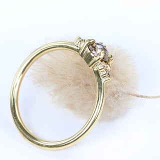 18ct Gold Champagne Diamond Cluster Engagement Ring