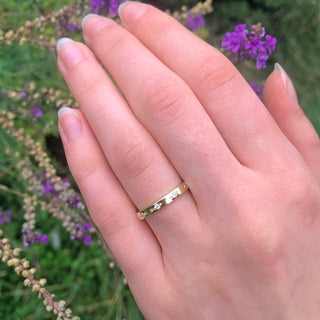 18ct Gold Engraved Bead-Set Diamond Wedding or Eternity Ring, Size L 1/2