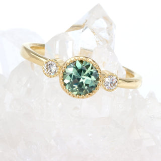 18ct Gold Parti Sapphire and Diamond Trilogy Engagement Ring