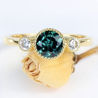 18ct Gold Parti Sapphire & Diamond Trilogy Engagement Ring