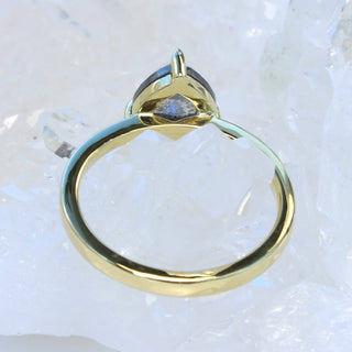 18ct Gold Salt & Pepper Pear Rose Cut Diamond Engagement Ring