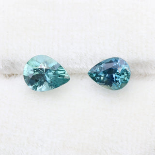 18ct Gold Teal Sapphire & Diamond Halo Ring