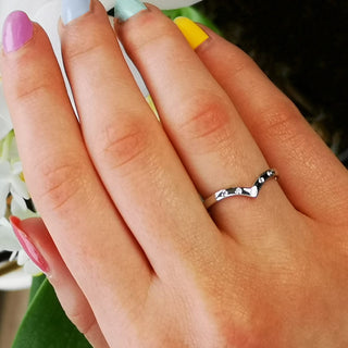 18ct Palladium White Gold 5 Diamond Wishbone Eternity Ring