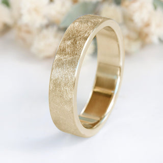 18ct Rose Gold 5mm Urban Finish Flat Wedding Ring