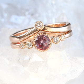 18ct Rose Gold Solitaire Diamond Wishbone Ring (Size L)