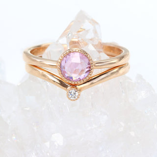 18ct Rose Gold Solitaire Diamond Wishbone Ring (Size L)