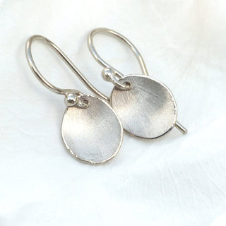 flower petal earrings in white gold