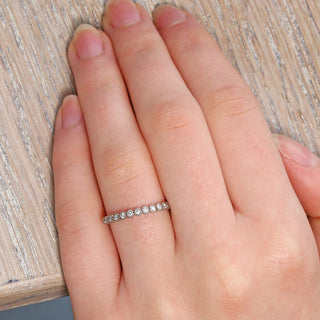 18ct White Gold Milgrain Diamond Half Eternity Ring