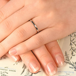 Custom 1.5mm Skinny Square Profile Wedding Ring