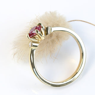 Custom 18ct Gold Octagon Cut Pink Sapphire & Diamond Trilogy Ring