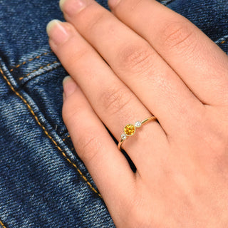 honey sapphire diamond engagement ring