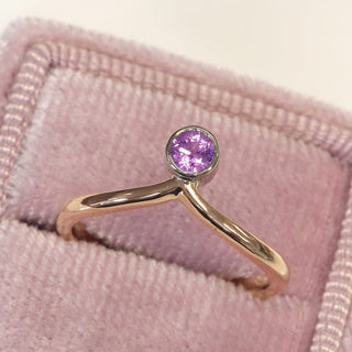 morganite and sapphire stacking rings