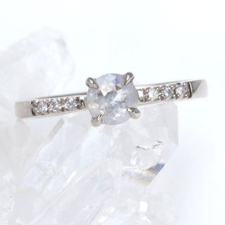 Custom 18ct White Gold Solitaire Diamond Pavé Engagement Ring