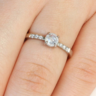 Custom 18ct White Gold Solitaire Diamond Pavé Engagement Ring