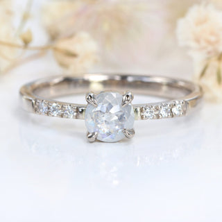Custom 18ct White Gold Solitaire Diamond Pavé Engagement Ring