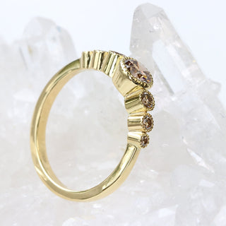 Custom 7 Stone Champagne Diamond Engagement Ring