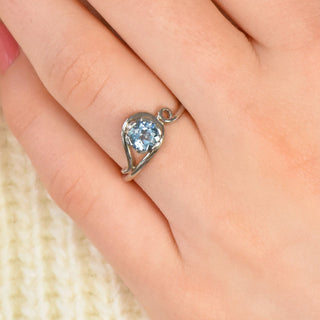 aquamarine art nouveau ring