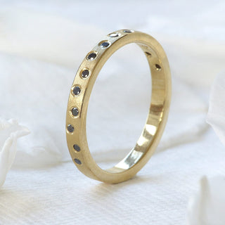 Black Diamond Half Eternity Ring
