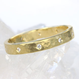 Custom Hammered Diamond Band