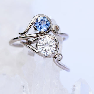 Custom Moissanite Art Nouveau Inspired Ring