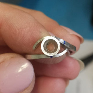 Custom Platinum Blue Sapphire and Diamond Wave Trilogy Ring