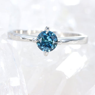Custom Platinum Fair Trade Blue Sapphire Solitaire Engagement Ring