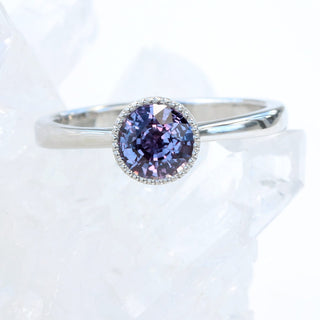 Custom Purple Sapphire Ring in Platinum