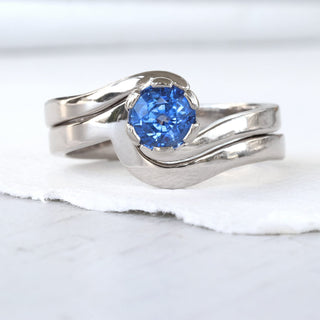 Custom Shaped Wedding Band for Swirl Engagement Ring