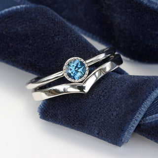 Petite Sapphire Solitaire Platinum Engagement Ring