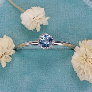 Petite Sapphire Solitaire Platinum Engagement Ring