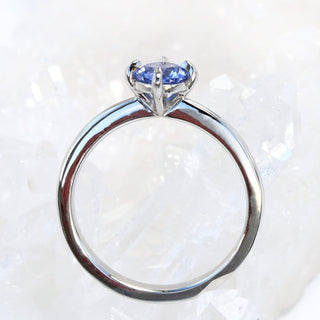Platinum Blue Sapphire Basket Set Engagement Ring