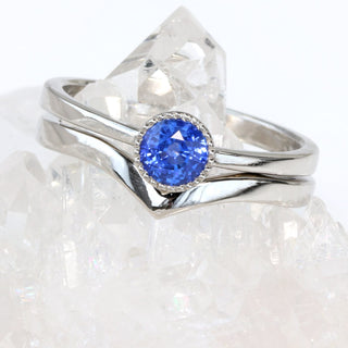Platinum Ceylon Sapphire Solitaire Engagement Ring