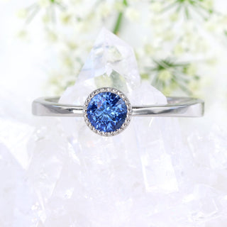 Platinum Ceylon Sapphire Solitaire Engagement Ring