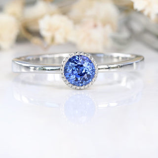 Platinum Ceylon Sapphire Solitaire Engagement Ring
