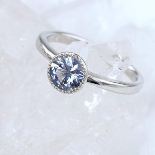 Platinum Lavender Purple Sapphire Solitaire Engagement Ring