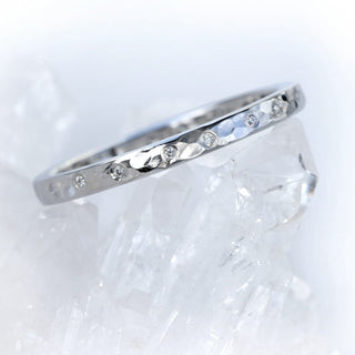 Slim Hammered 20 Diamond Platinum Eternity Ring